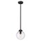 Z-Lite Laurent Outdoor Pendant, 1-Light, 8 In.W x 9 In.H, Black/Clear Seedy 599P8-BK - alternate 8